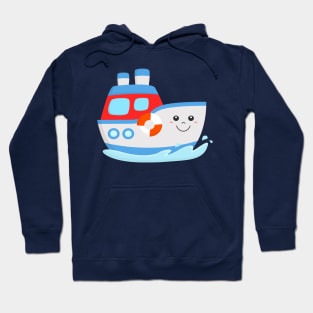 Ocean Liner Cruise Ship Cute Boat for Kids Hoodie